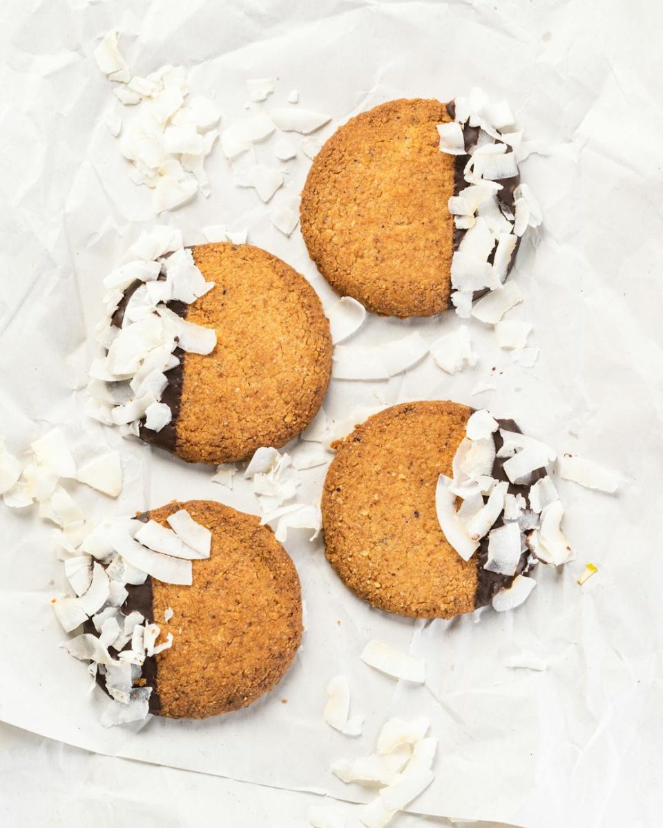 photo of cookies with coconut shavings